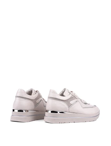 Жіночі кросівки Attizzare шкіряні рисового кольору (24KA-933) - фото 4 - Miraton