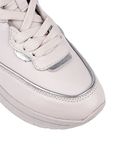 Жіночі кросівки Attizzare шкіряні рисового кольору (24KA-933) - фото 5 - Miraton