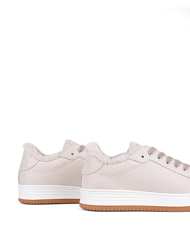 Жіночі кеди Attizzare шкіряні рисового кольору (24KA-951-3) - фото 4 - Miraton