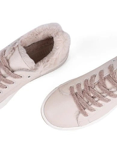 Жіночі кеди Attizzare шкіряні рисового кольору (24KA-951-3) - фото 5 - Miraton