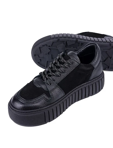 Жіночі кеди Attizzare шкіряні чорні (24KA-954) - фото 2 - Miraton