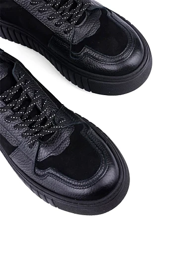 Жіночі кеди Attizzare шкіряні чорні (24KA-954) - фото 5 - Miraton