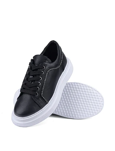 Жіночі кеди Attizzare шкіряні чорні (24KA-959) - фото 2 - Miraton