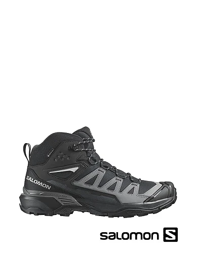 Чоловічі черевики Salomon X Ward Leather Mid GORE-TEX зі штучної шкіри чорні з підкладкою з текстилю фото 1
