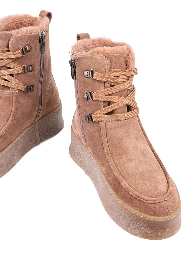 Жіночі черевики Attizzare велюрові бежеві (24KB-1792-3) - фото 2 - Miraton