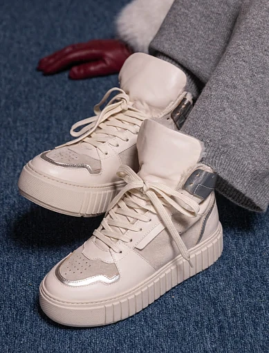 Жіночі черевики Attizzare шкіряні білі (24KB-1851-3) - фото 2 - Miraton