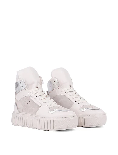 Жіночі черевики Attizzare шкіряні білі (24KB-1851-3) - фото 4 - Miraton