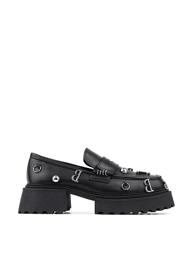 Жіночі туфлі лофери Attizzare шкіряні чорні (335-01) - фото 2 - Miraton