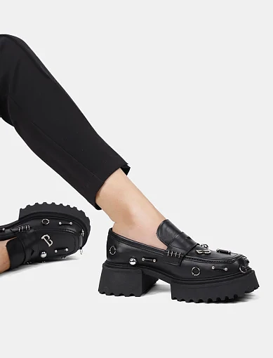 Жіночі туфлі лофери Attizzare шкіряні чорні (335-01) - фото 8 - Miraton