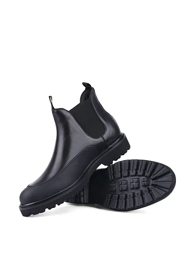 Мужские ботинки челси Miguel Miratez кожаные черные с подкладкой из байки - фото 2 - Miraton