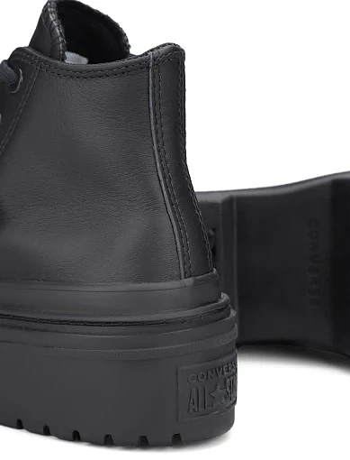 Жіночі кеди Converse CHUCK TAYLOR ALL STAR LUGGED HEEL шкіряні чорні (A10369C) - фото 3 - Miraton