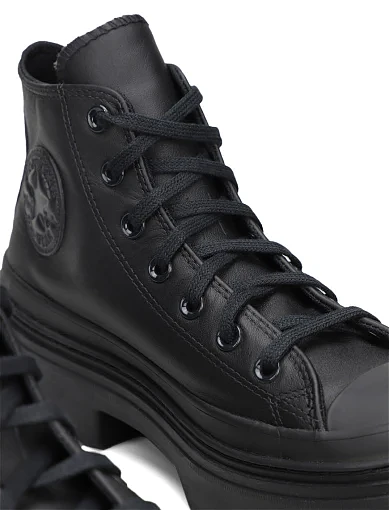 Жіночі кеди Converse CHUCK TAYLOR ALL STAR LUGGED HEEL шкіряні чорні (A10369C) - фото 4 - Miraton