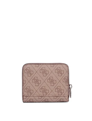 Жіночий міні гаманець Guess Laurel з екошкіри бежевий з брендовим лого(SWSG85 00370) - фото 3 - Miraton