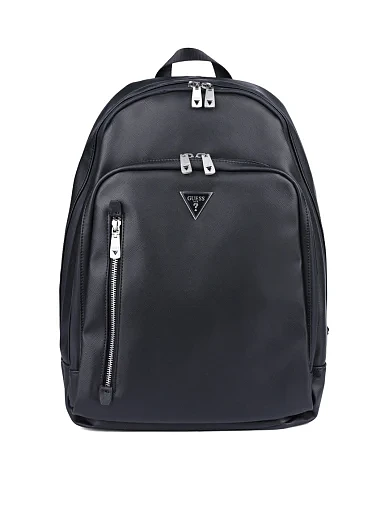 Чоловічий рюкзак Guess з екошкіри чорний з накладними кишенями (HMECSA P3241) фото 1