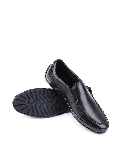 Чоловічі туфлі Miguel Miratez шкіряні чорні з підкладкою з натурального хутра - фото 2 - Miraton