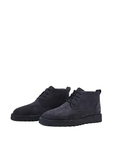 Чоловічі черевики Miguel Miratez замшеві сірі з підкладкою з натурального хутра - фото 3 - Miraton