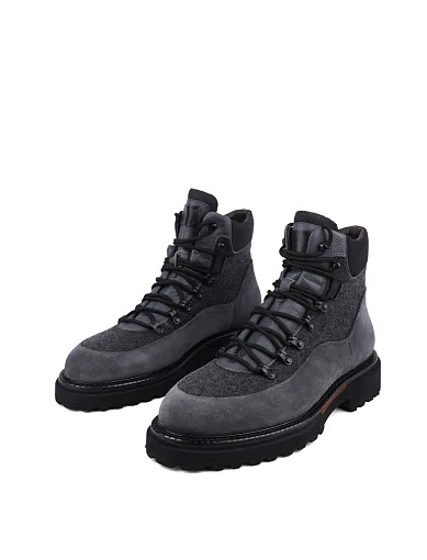 Мужские ботинки Miguel Miratez замшевые серые с подкладкой из натуральной кожи - фото 3 - Miraton