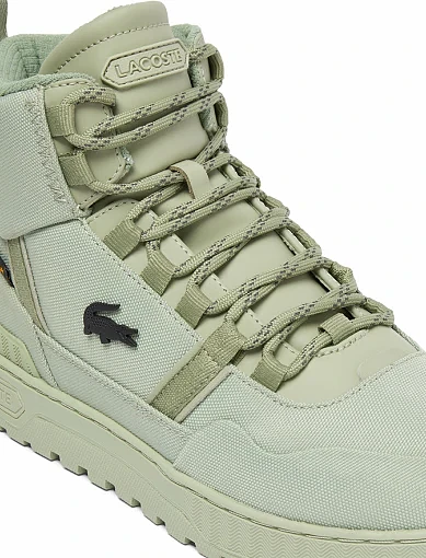 Чоловічі черевики Lacoste T-Clip тканинні зелені з підкладкою з текстилю - фото 6 - Miraton