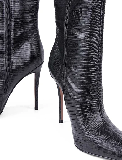 Жіночі чоботи MiaMay шкіряні чорні на високій шпильці (MA687D16-12-1) - фото 2 - Miraton