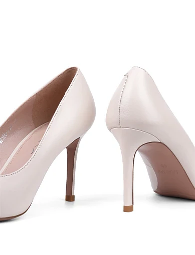 Жіночі туфлі MiaMay шкіряні рисового кольору (MP355-1-2M) - фото 2 - Miraton