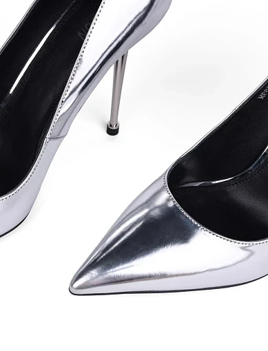 Жіночі туфлі MIRATON шкіряні срібного кольору (MP833H-3-10J) - фото 5 - Miraton