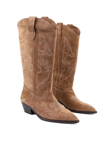 Жіночі черевики MIRATON велюрові бежеві з підкладкою з байки (JR004-93) - фото 3 - Miraton