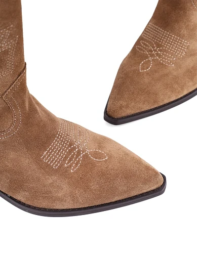 Жіночі черевики MIRATON велюрові бежеві з підкладкою з байки (JR004-93) - фото 5 - Miraton