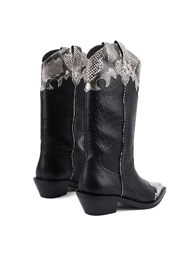 Жіночі черевики MIRATON шкіряні чорні з підкладкою з байки (JR1056-5) - фото 4 - Miraton