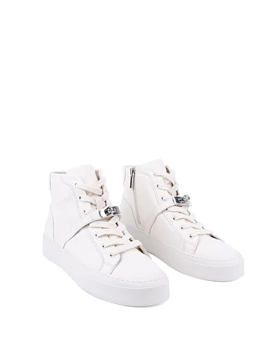 Жіночі черевики MIRATON шкіряні білі з підкладкою з байки (JR1102B-2) - фото 3 - Miraton