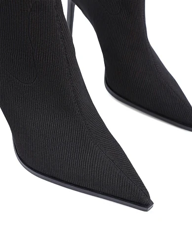 Жіночі ботфорти MIRATON тканинні чорні з підкладкою з байки (JR1117-1A) - фото 5 - Miraton