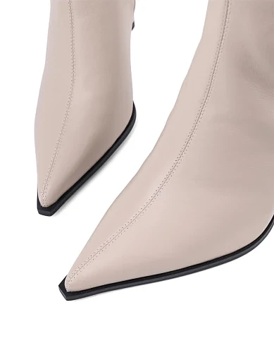 Жіночі чоботи MIRATON шкіряні рисового кольору з підкладкою з байки (JR1117-5) - фото 5 - Miraton