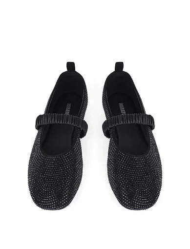 Жіночі балетки MIRATON велюрові чорні (JR1123-2) - фото 2 - Miraton