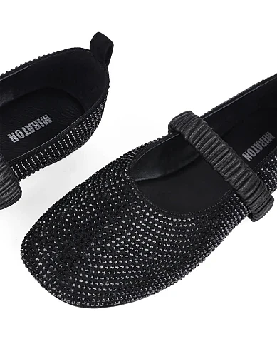 Жіночі балетки MIRATON велюрові чорні (JR1123-2) - фото 5 - Miraton