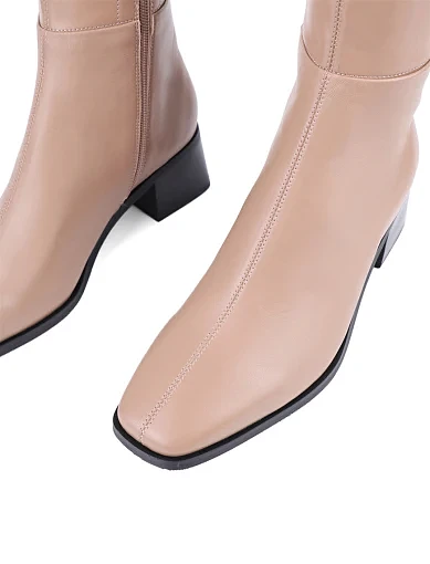 Жіночі ботфорти MIRATON шкіряні бежеві з підкладкою з натуральної шкіри (JR1133-2) - фото 5 - Miraton