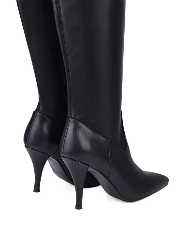 Жіночі ботфорти MIRATON шкіряні чорні з підкладкою з байки (JR1135-6) - фото 4 - Miraton