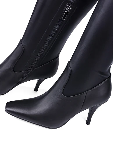 Жіночі ботфорти MIRATON шкіряні чорні з підкладкою з байки (JR1135-6) - фото 5 - Miraton