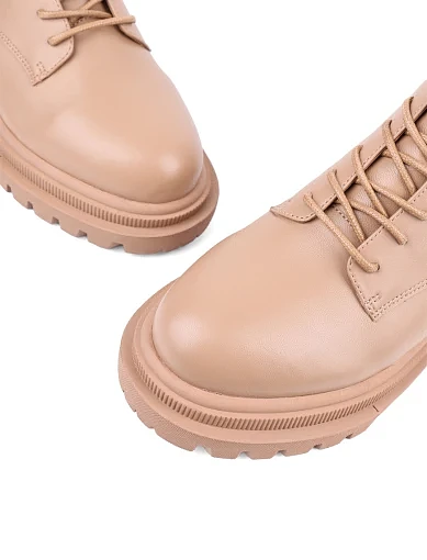 Жіночі черевики Attizzare шкіряні бежеві з підкладкою з натурального хутра (JR1136-1) - фото 5 - Miraton