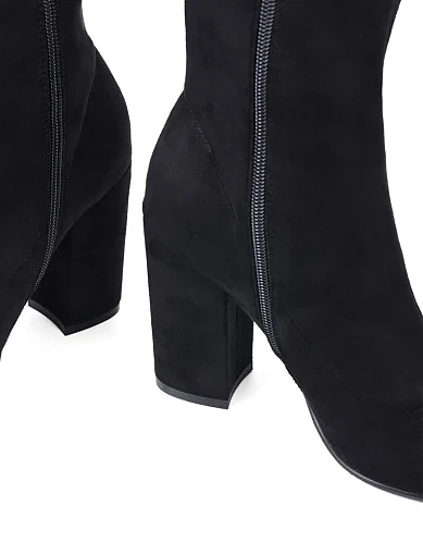 Жіночі черевики Attizzare велюрові чорні з підкладкою з байки (JR199-101) - фото 2 - Miraton