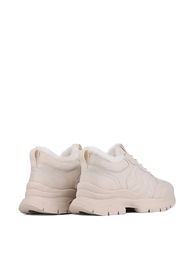 Жіночі кросівки MIRATON шкіряні молочного кольору (JR891-3) - фото 3 - Miraton