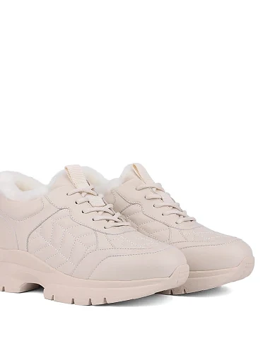 Жіночі кросівки MIRATON шкіряні молочного кольору (JR891-3) - фото 5 - Miraton