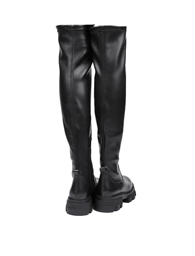 Жіночі ботфорти Attizzare шкіряні чорні з підкладкою зі штучного хутра (VF1483-8) - фото 3 - Miraton