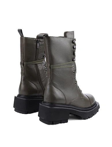 Жіночі черевики MIRATON шкіряні зелені з підкладкою з байки (6285-502-1) - фото 4 - Miraton