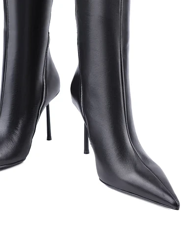 Жіночі чоботи MIRATON шкіряні чорні з підкладкою з байки (6971-302-1) - фото 2 - Miraton