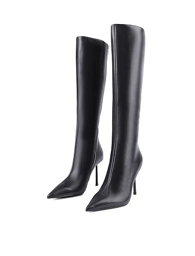 Жіночі чоботи MIRATON шкіряні чорні з підкладкою з байки (6971-302-1) - фото 3 - Miraton