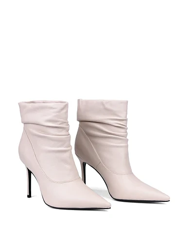 Жіночі черевики MiaMay шкіряні рисового кольору на високій шпильці (698005R-502) - фото 3 - Miraton