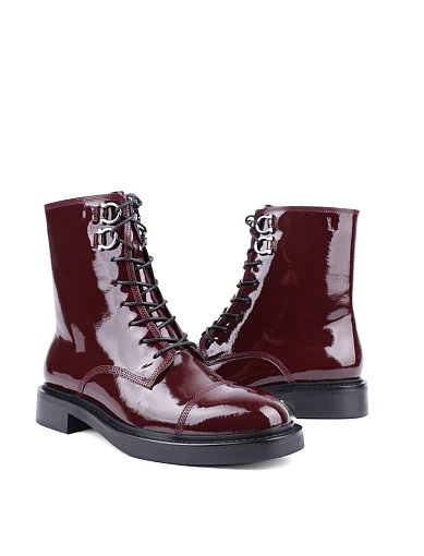 Жіночі черевики Attizzare лакові бордові з підкладкою з байки (F705-803-3) - фото 2 - Miraton