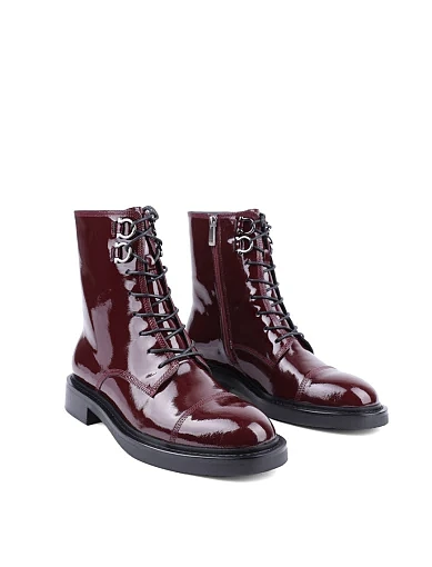 Жіночі черевики Attizzare лакові бордові з підкладкою з байки (F705-803-3) - фото 3 - Miraton