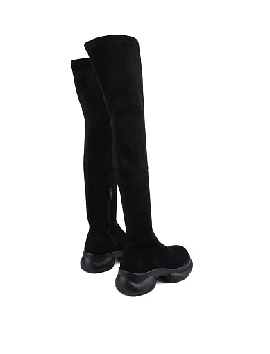 Жіночі ботфорти MIRATON велюрові чорні з підкладкою з байки (G030-04) - фото 3 - Miraton