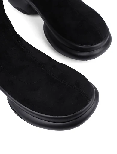 Жіночі ботфорти MIRATON велюрові чорні з підкладкою з байки (G030-04) - фото 5 - Miraton