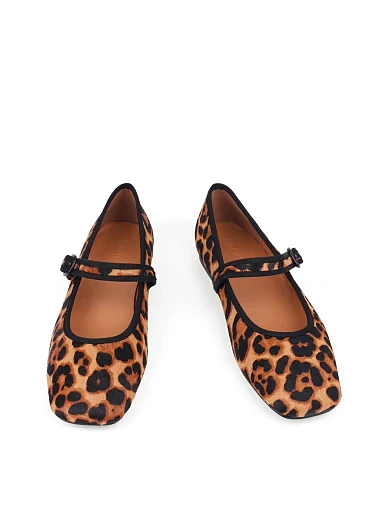 Жіночі балетки MIRATON шкіряні леопардові (Y103-12) - фото 2 - Miraton
